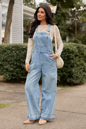 Nicole Medium Wash Overalls