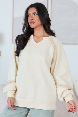 Sawyer Cream Lace V-neck Top